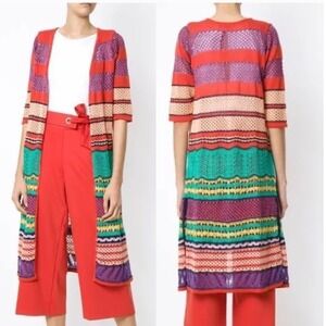 Anthropologie CECILIA PRADO Long Knit Kimono Sweater Bold Stripe Duster  Medium